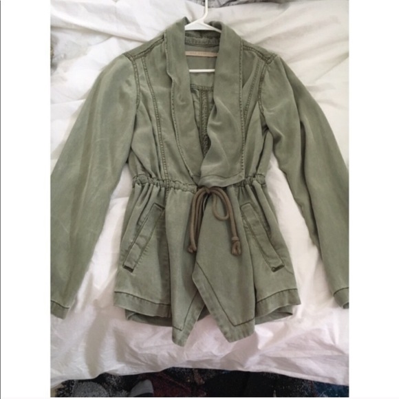 Max Jeans Olive Green Utility Drawstring Jacket M - Picture 2 of 4